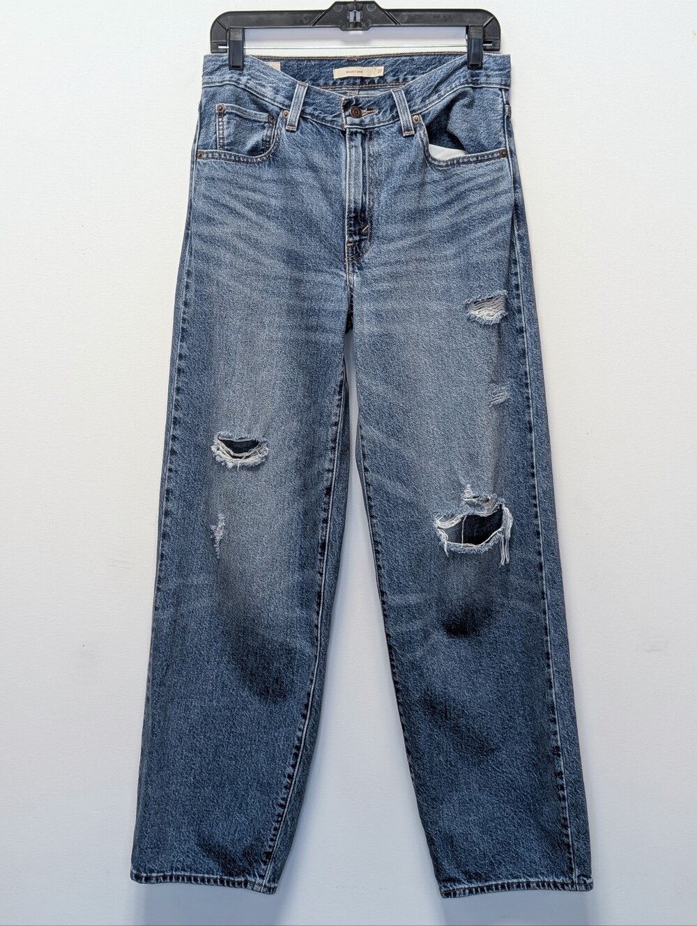 Levi’s Premium Baggy Dad Jeans 27 Distressed Loose Relaxed Medium Wash